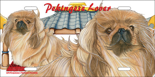 Pekingese License Plate, Car Accessory, Auto Tag, Bedroom Sign, Fun Dog Lover Gift - Pipsqueakproductions