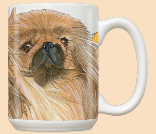 Pekingese Ceramic Coffee Mug Tea Cup 15 oz - Pipsqueakproductions