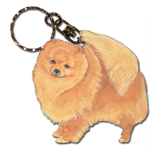 Pomeranian Keychain Wooden - Pipsqueakproductions