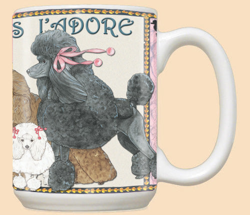 Poodle Ceramic Coffee Mug Tea Cup 15 oz - Pipsqueakproductions