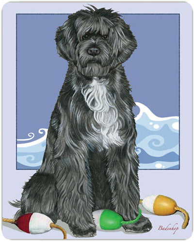 Portuguese Water Dog Cutting Board Tempered Glass, Pet Placemat, 11.5" x 15.5" - Pipsqueakproductions