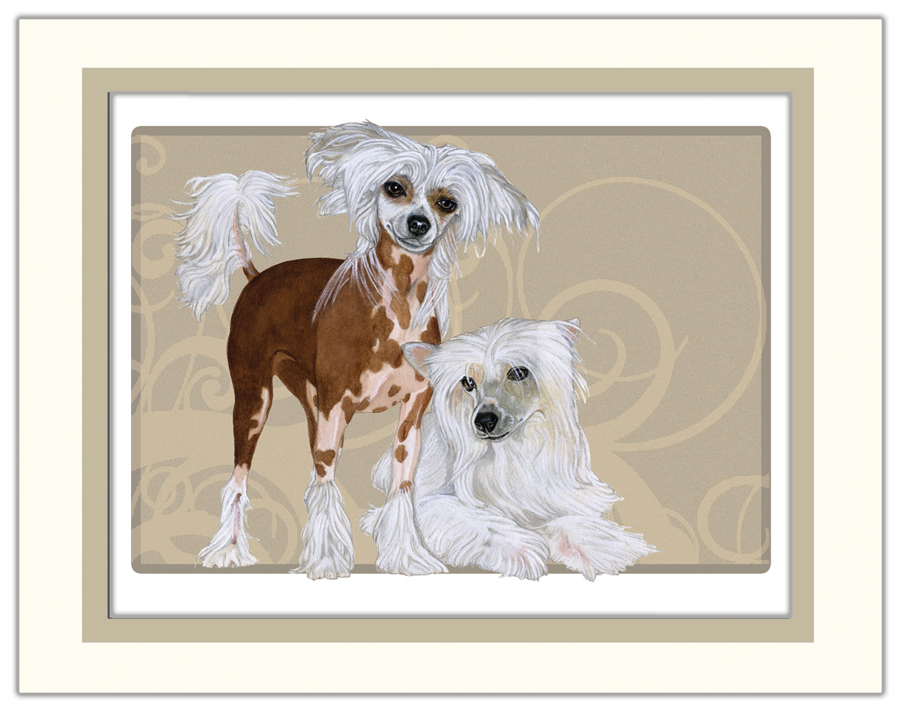 Chinese Crested Limited Edition Matted Print - Pipsqueakproductions