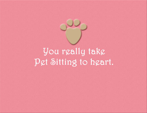 Pet Sitter Thank you Card - Pipsqueakproductions