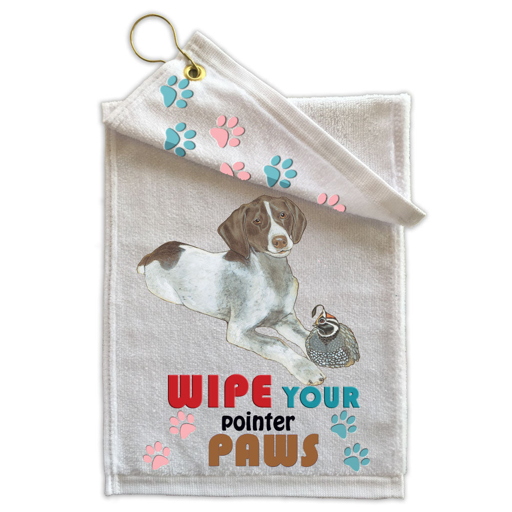 Pointer Paw Wipe Towel 11" x 18" Grommet with Clip - Pipsqueakproductions