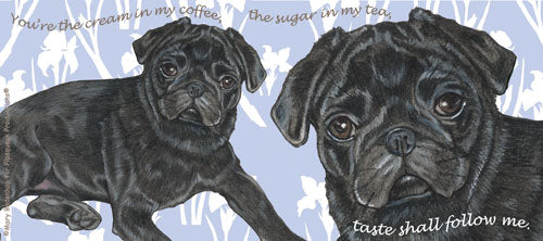 Pug Black Pug Ceramic Coffee Mug Tea Cup 15 oz - Pipsqueakproductions