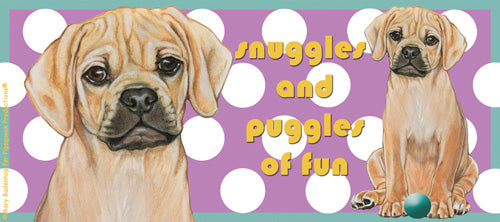 Puggle Ceramic Coffee Mug Tea Cup 15 oz - Pipsqueakproductions