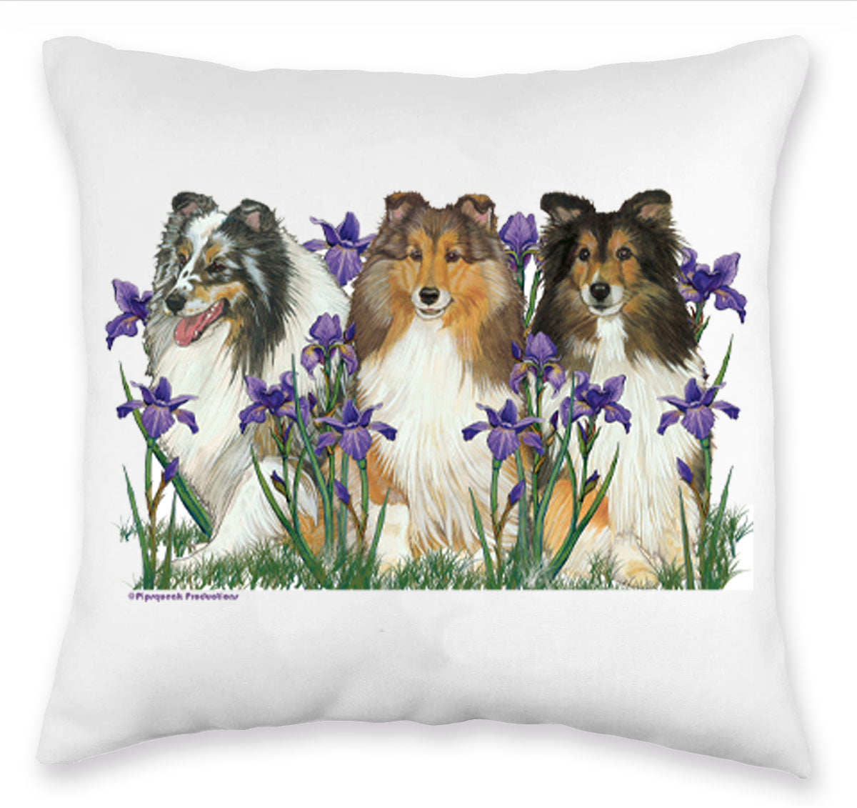 Shetland Sheepdog Floral Throw Pillow, Decorative Pillow, Cute Sheltie Accent Pillow, Spring Summer Home Decor, Pet Lover Gift - Pipsqueakproductions