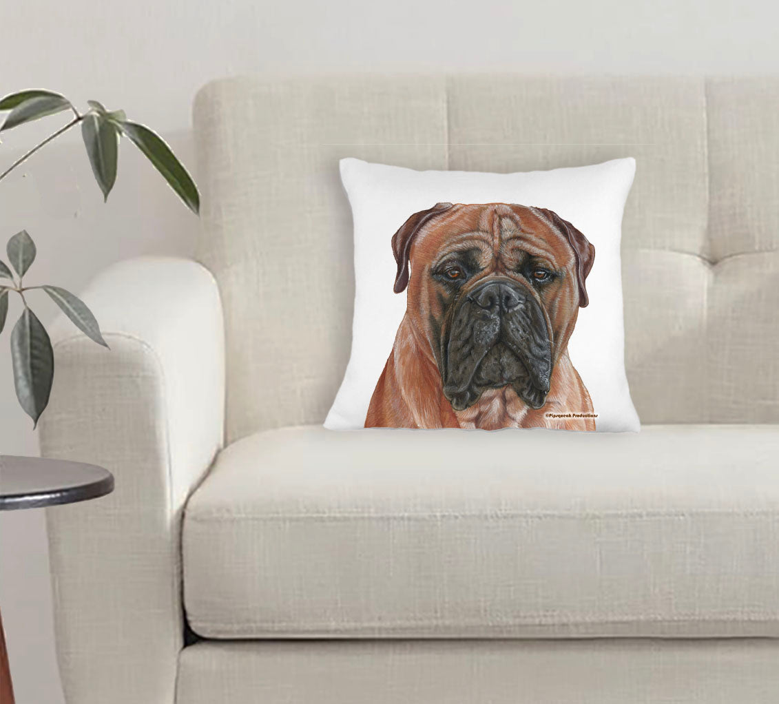 Bullmastiff Throw Pillow, Decorative Pillow, Cute Dog Accent Pillow, Home Decor, Pet Lover Gift