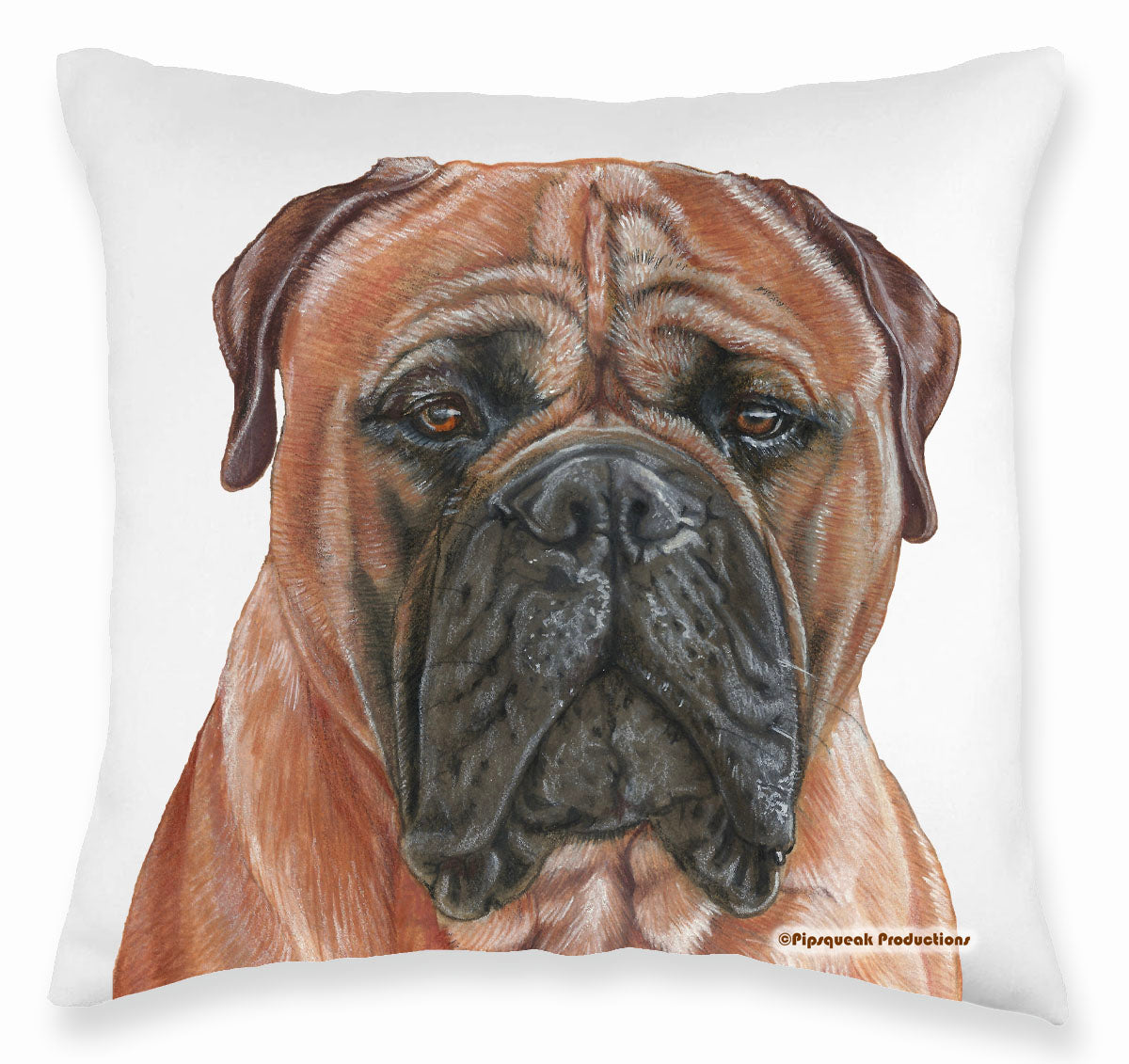Bullmastiff Throw Pillow, Decorative Pillow, Cute Dog Accent Pillow, Home Decor, Pet Lover Gift
