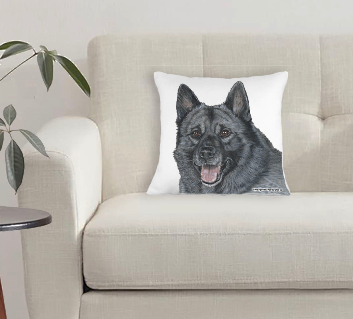 Norwegian Elkhound Throw Pillow, Decorative Pillow, Cute Dog Accent Pillow, Home Decor, Pet Lover Gift - Pipsqueakproductions