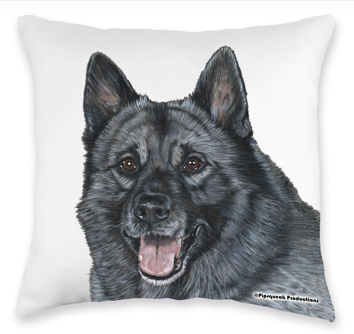 Norwegian Elkhound Throw Pillow, Decorative Pillow, Cute Dog Accent Pillow, Home Decor, Pet Lover Gift - Pipsqueakproductions