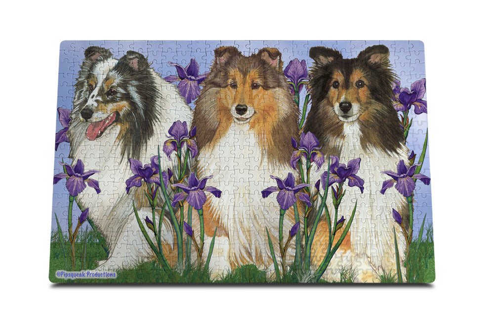 Shetland Sheepdog Jigsaw Puzzle, 500-piece with reusable Tin, from painting by Mary Badenhop, Art Puzzle, Cute Gifts for Sheltie Lovers - Pipsqueakproductions