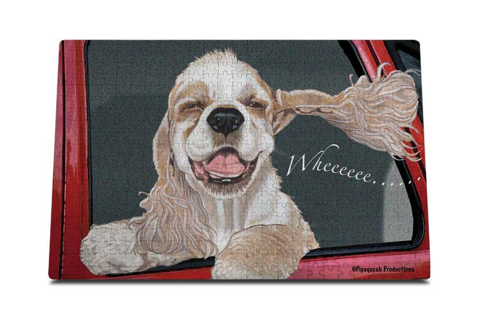 Cocker Spaniel Jigsaw Puzzle, 500-piece with reusable Tin, from painting by Mary Badenhop, Art Puzzle, Cute Gifts for Dog Lovers - Pipsqueakproductions