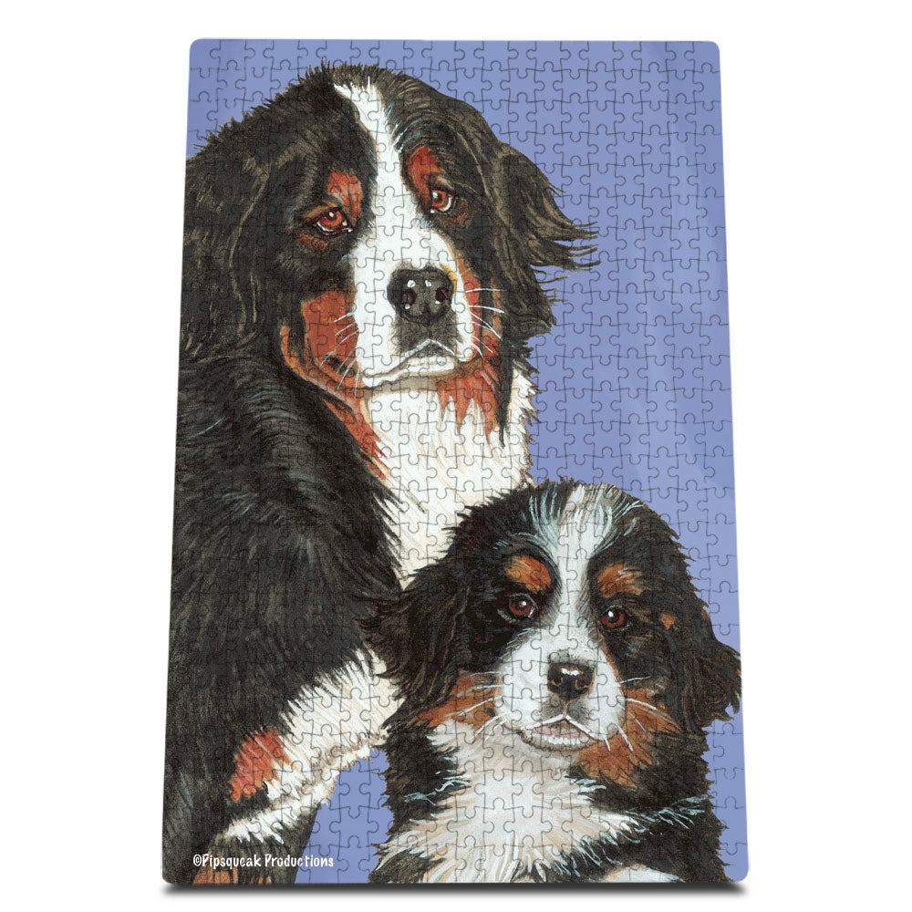 Bernese Mountain Dog Jigsaw Puzzle, 500-piece with reusable Tin, from painting by Mary Badenhop, Art Puzzle, Cute Gifts for Dog Lovers