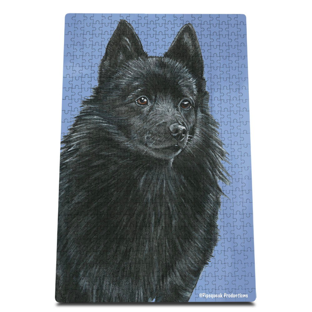 Schipperke Jigsaw Puzzle, 500-piece with reusable Tin, from painting by Mary Badenhop, Art Puzzle, Cute Gifts for Dog Lovers - Pipsqueakproductions