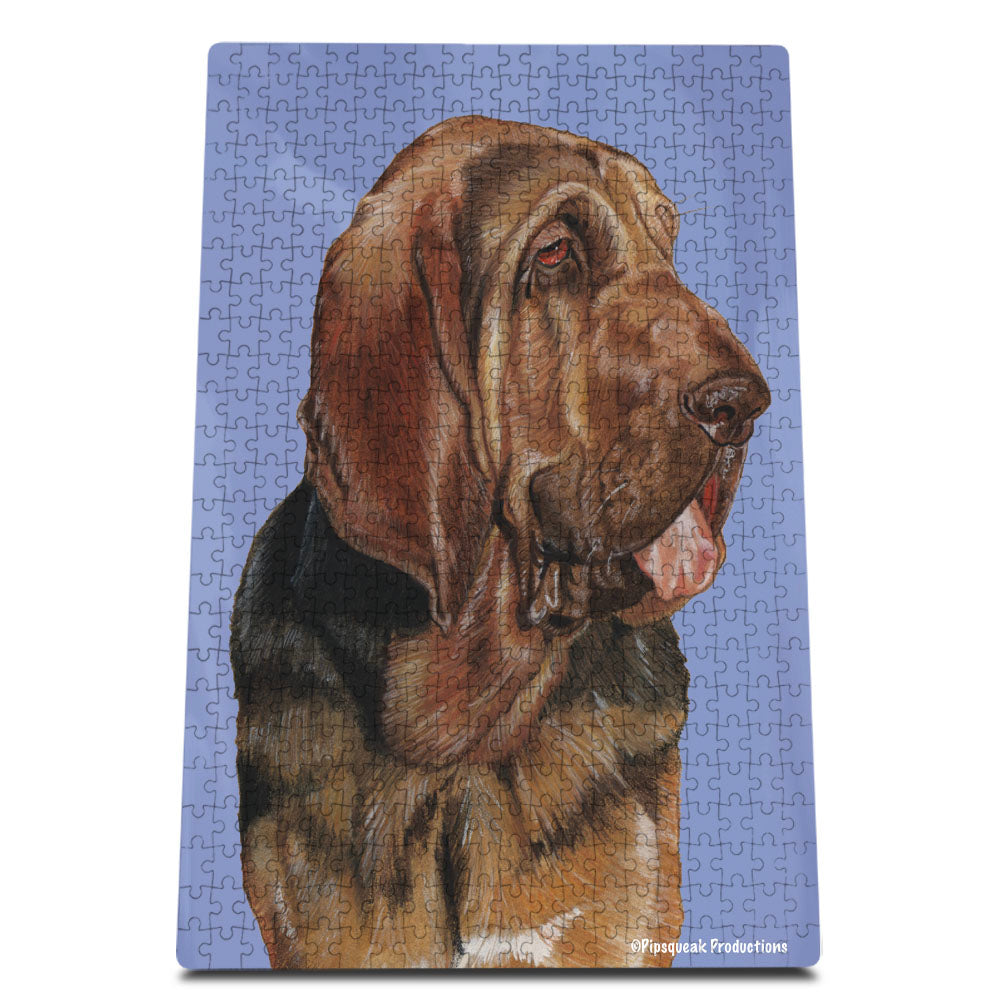 Bloodhound Jigsaw Puzzle, 500-piece with reusable Tin, from painting by Mary Badenhop, Art Puzzle, Cute Gifts for Dog Lovers