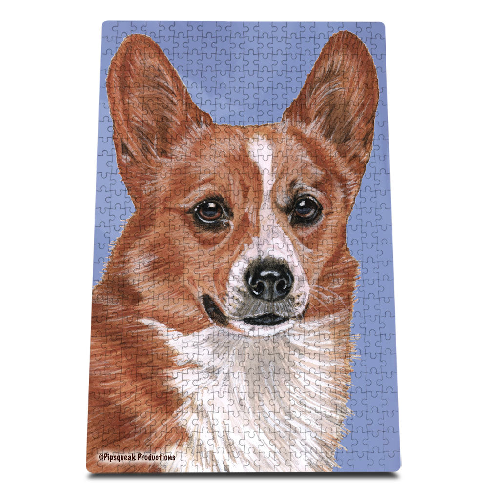 Corgi Pembroke Welsh Jigsaw Puzzle, 500-piece with reusable Tin, from painting by Mary Badenhop, Art Puzzle, Cute Gifts for Dog Lovers - Pipsqueakproductions