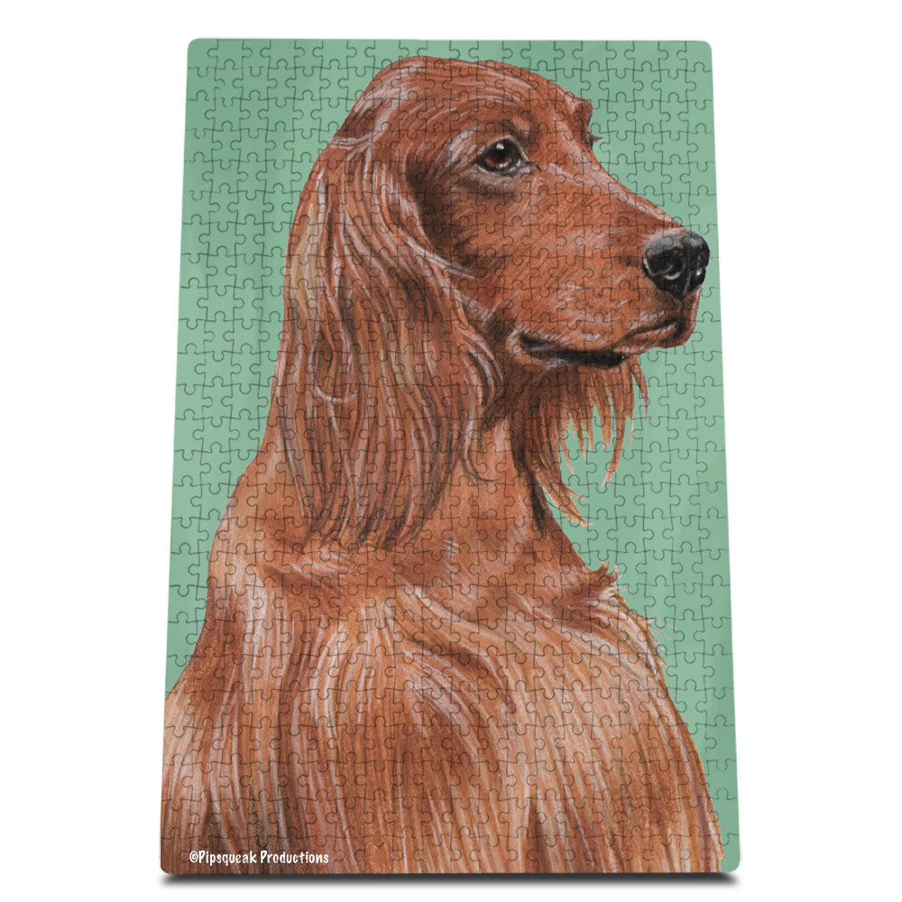 Irish Setter Jigsaw Puzzle, 500-piece with reusable Tin, from painting by Mary Badenhop, Art Puzzle, Cute Gifts for Dog Lovers - Pipsqueakproductions