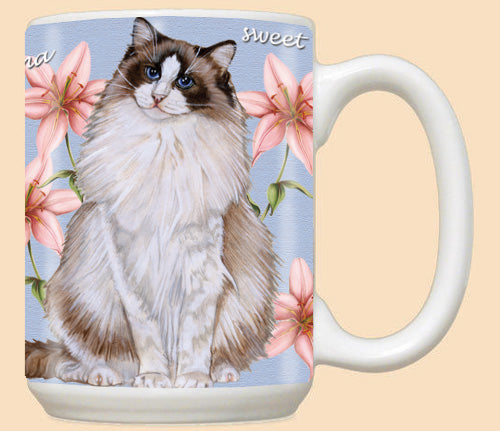 Ragdoll Cat Ceramic Coffee Mug Tea Cup 15 oz - Pipsqueakproductions