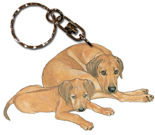 Rhodesian Ridgeback Keychain Wooden - Pipsqueakproductions