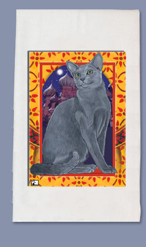 Russian Blue Dish Towel - Pipsqueakproductions