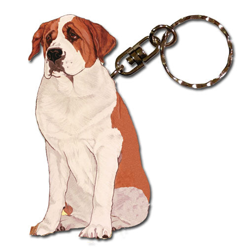 Saint Bernard Keychain Wooden - Pipsqueakproductions