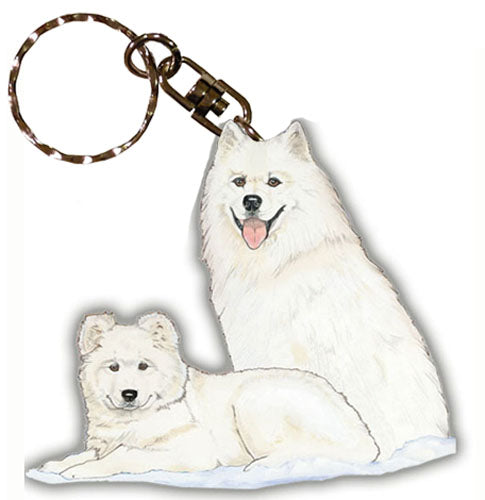 Samoyed Keychain Wooden - Pipsqueakproductions