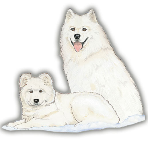 Samoyed Magnet Wooden - Pipsqueakproductions