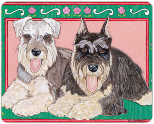 Schnauzer Cutting Board Tempered Glass, Pet Placemat, 11.5" x 15.5" - Pipsqueakproductions