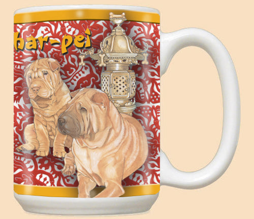 Shar Pei Ceramic Coffee Mug Tea Cup 15 oz - Pipsqueakproductions