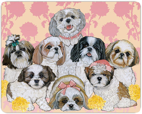 Shih Tzu Cutting Board Tempered Glass, Pet Placemat, 11.5" x 15.5" - Pipsqueakproductions