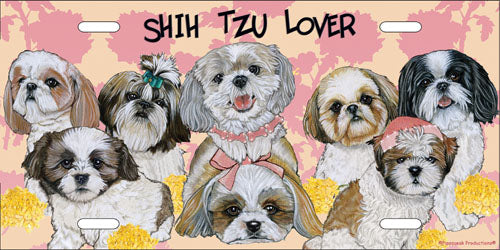 Shih Tzu License Plate, Car Accessory, Auto Tag, Bedroom Sign, Fun Dog Lover Gift - Pipsqueakproductions