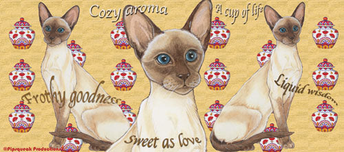 Siamese Cat Ceramic Coffee Mug Tea Cup 15 oz - Pipsqueakproductions