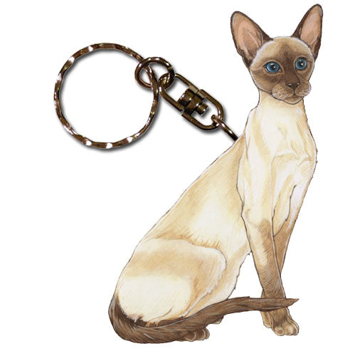 Siamese Cat Keychain Wooden - Pipsqueakproductions