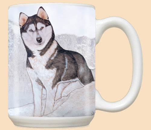 Siberian Husky Ceramic Coffee Mug Tea Cup 15 oz - Pipsqueakproductions