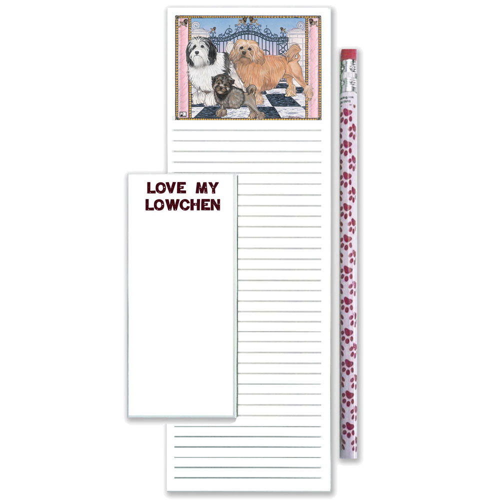 Lowchen Dog To Do List Magnetic Shopping Pad Notepad & Pencil Gift Set - Pipsqueakproductions