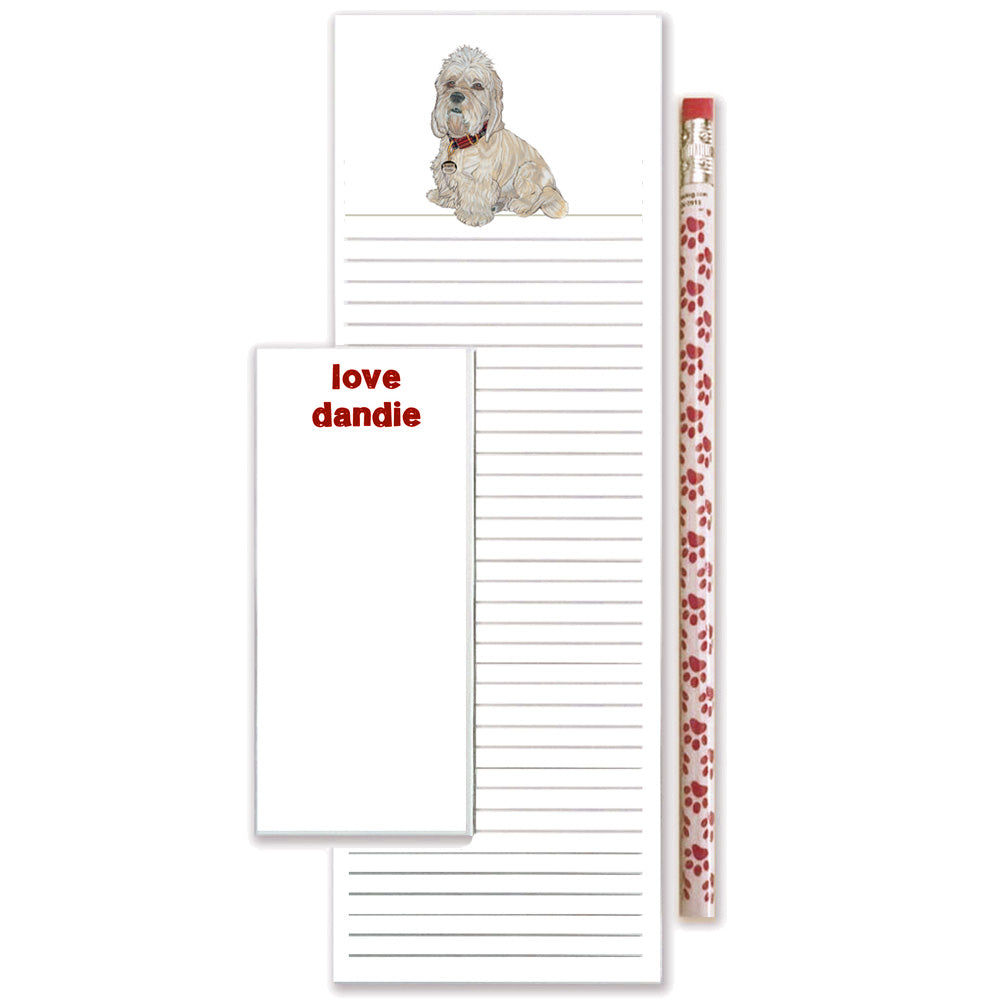Dandie Dinmont To Do List Magnetic Shopping Pad Notepad & Pencil Gift Set - Pipsqueakproductions