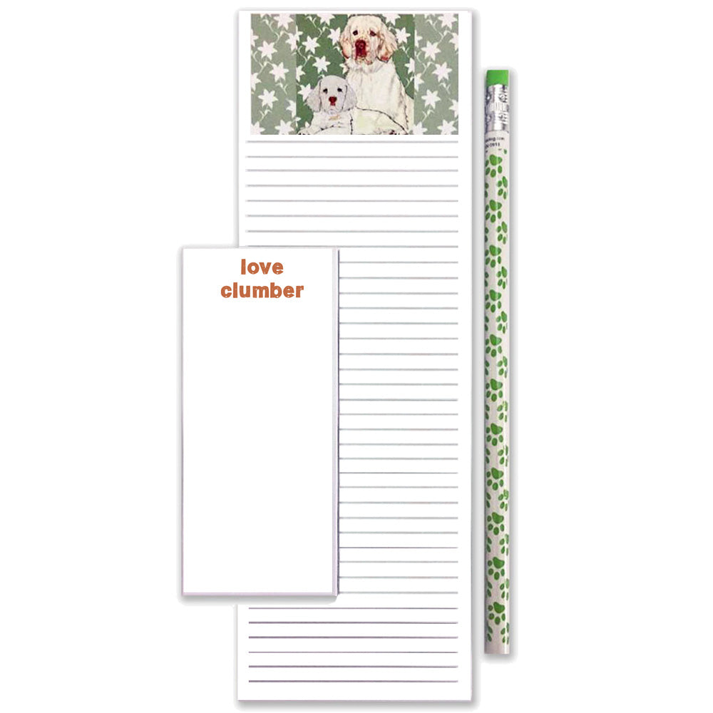 Clumber Spaniel Dog To Do List Magnetic Shopping Pad Notepad & Pencil Gift Set - Pipsqueakproductions