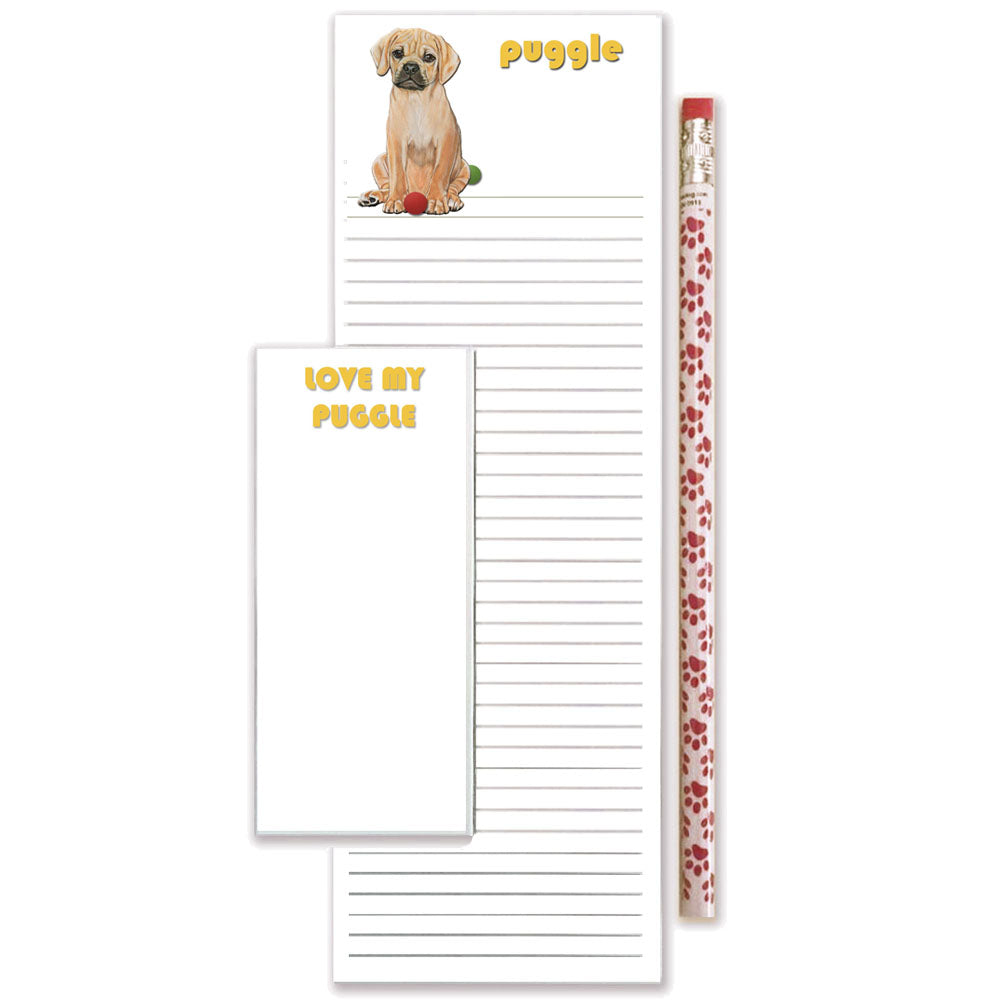 Puggle To Do List Magnetic Shopping Pad Notepad & Pencil Gift Set - Pipsqueakproductions