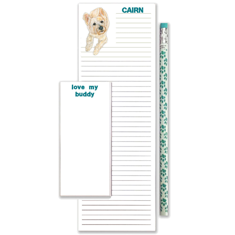 Cairn Terrier To Do List Magnetic Shopping Pad Notepad & Pencil Gift Set - Pipsqueakproductions