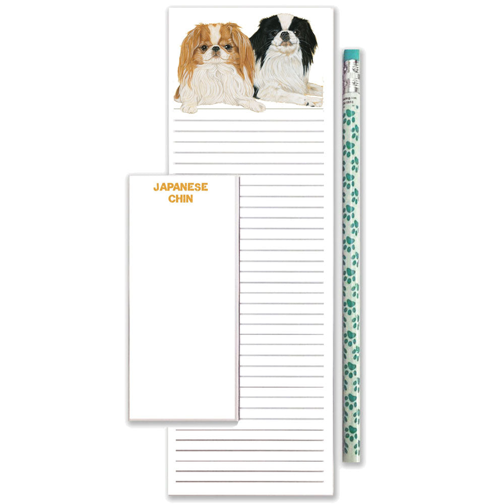 Japanese Chin To Do List Magnetic Shopping Pad Notepad & Pencil Gift Set - Pipsqueakproductions