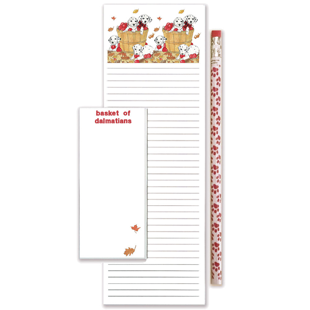 Dalmatian To Do List Magnetic Shopping Pad Notepad & Pencil Gift Set - Pipsqueakproductions
