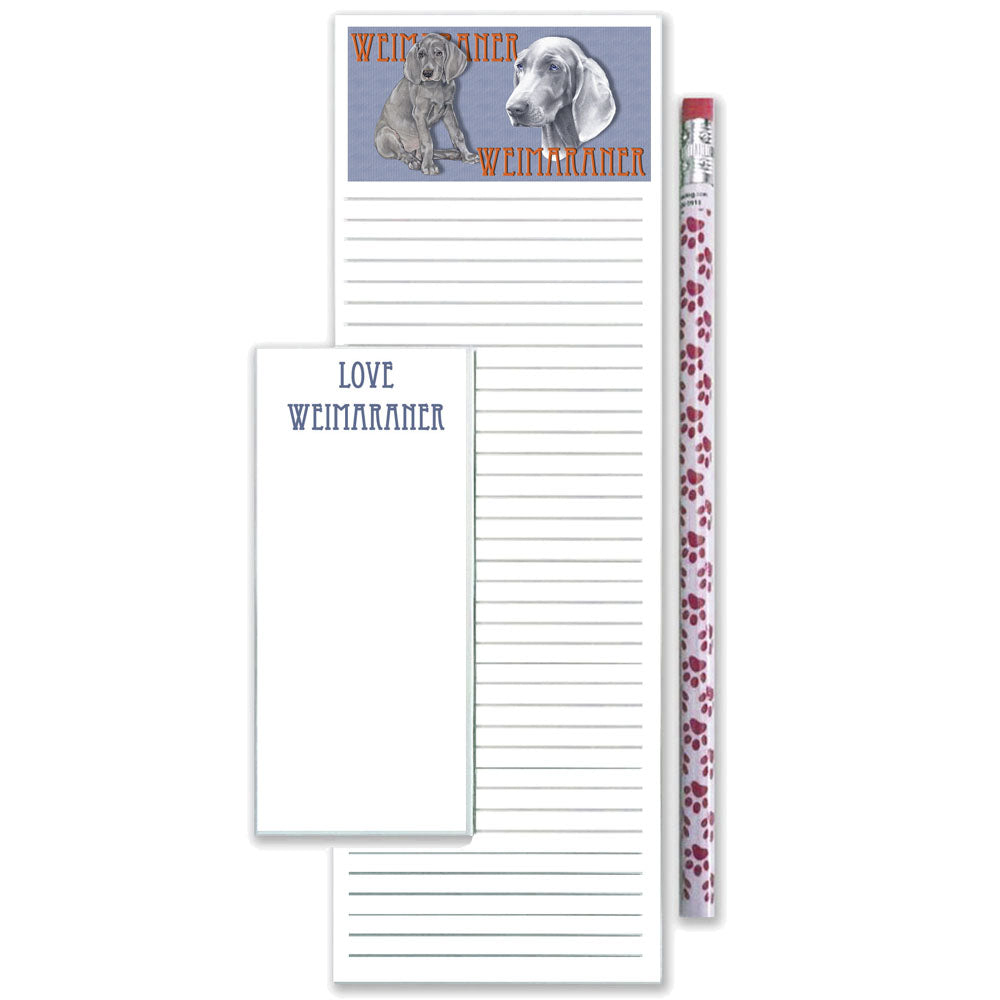 Weimaraner To Do List Magnetic Shopping Pad Notepad & Pencil Gift Set - Pipsqueakproductions