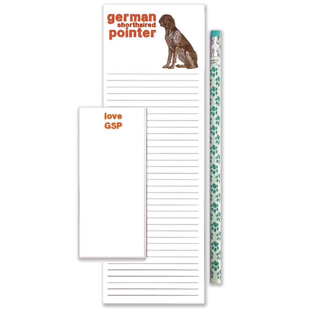 German Pointer To Do List Magnetic Shopping Pad Notepad & Pencil Gift Set - Pipsqueakproductions