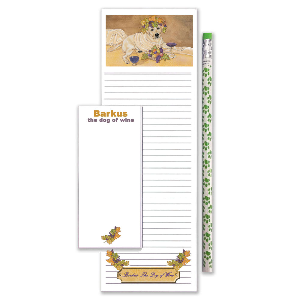 Labrador Retriever Yellow Lab To Do List Magnetic Shopping Pad Notepad & Pencil Gift Set - Pipsqueakproductions