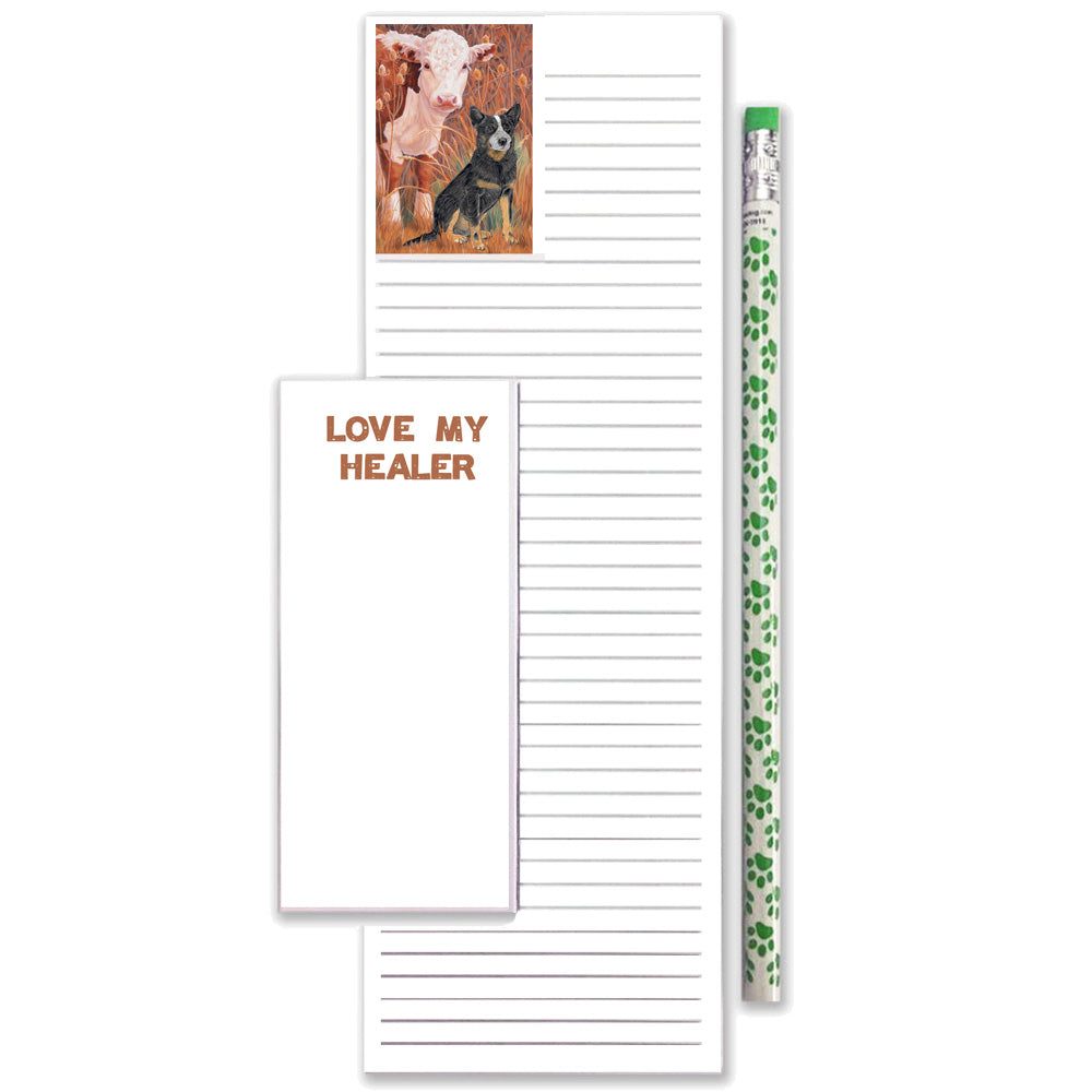 Australian Cattle Dog To Do List Magnetic Shopping Pad Notepad & Pencil Gift Set - Pipsqueakproductions