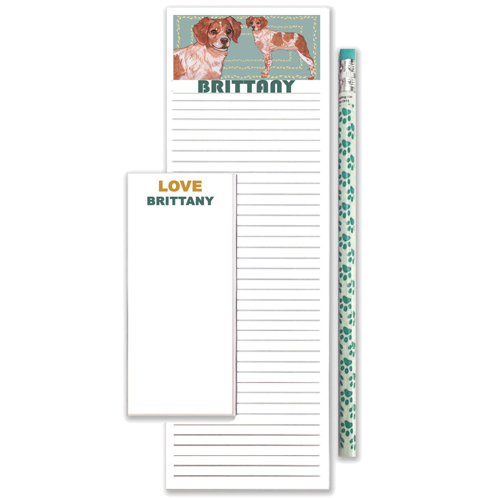 Brittany To Do List Magnetic Shopping Pad Notepad & Pencil Gift Set - Pipsqueakproductions