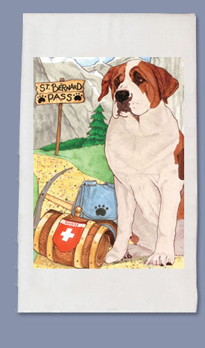 Saint Bernard Dish Towel - Pipsqueakproductions