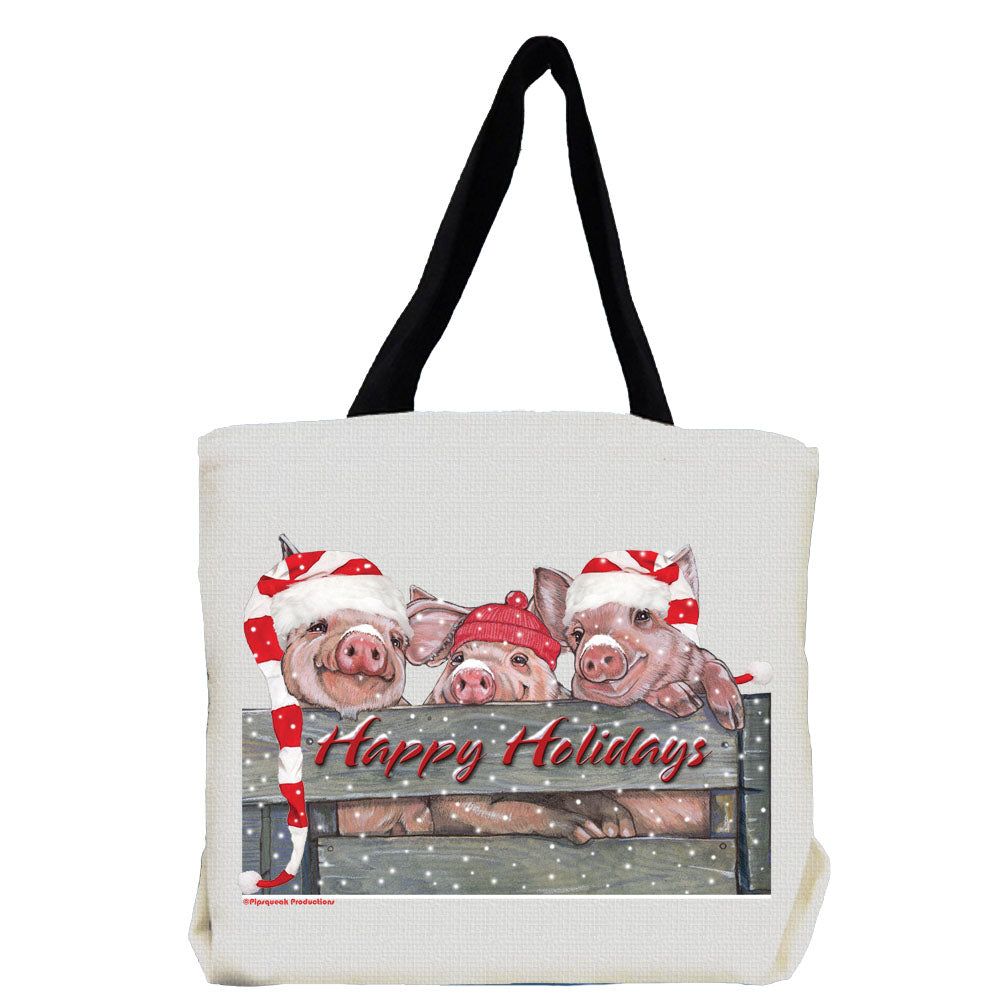 Pig Lover Piglet Christmas Tote Bag - Pipsqueakproductions