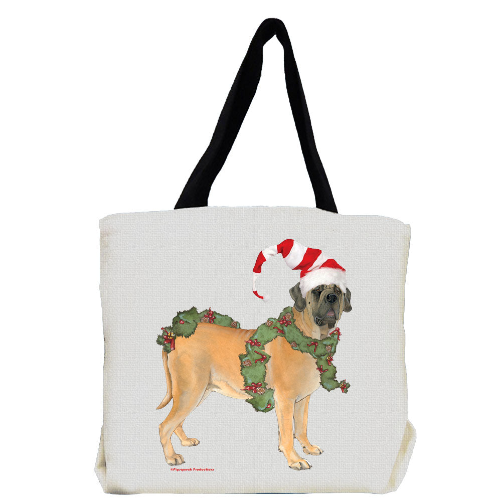 Mastiff Dog Christmas Tote Bag - Pipsqueakproductions
